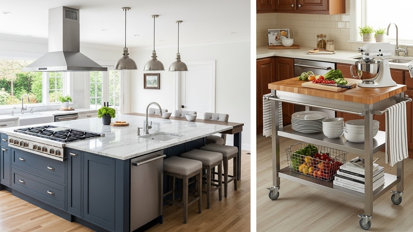 Best Kitchen Islands & Carts (Storage, Wheels vs. Fixed, Countertop Materials, Stability)