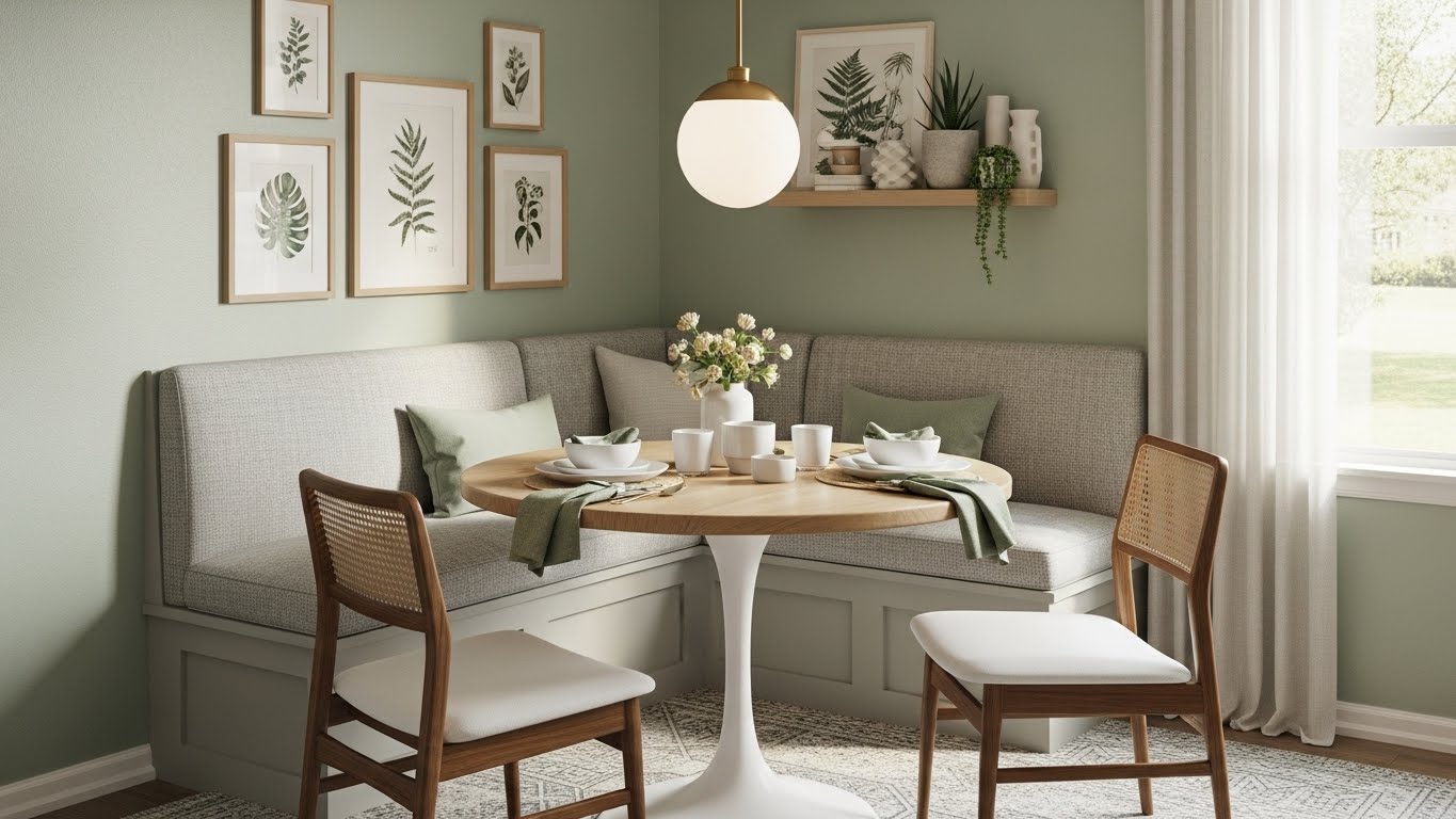 How to Set Up a Dining Nook in an Apartment (Space Planning, Bench Seating, Lighting)